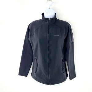 Marmot Women Jacket Black Lightweight Soft Shell Full Zip Hoodless Pockets Sz L